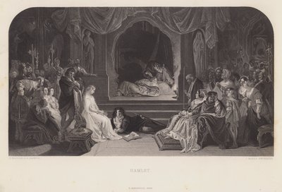 A Cena do Jogo em Hamlet (gravura) de Daniel (after) Maclise