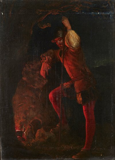 Um Momento de Descanso (óleo a bordo) de Daniel (follower of) Maclise