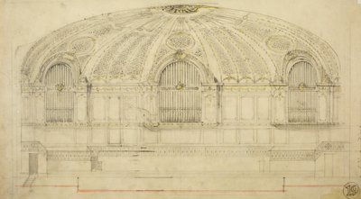 Orchestra Hall, Chicago, Illinois, Seção, 1904. de Daniel Burnham