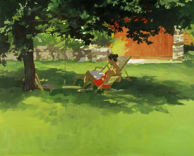 Leitor (acrílico sobre tela) de Daniel Cacouault