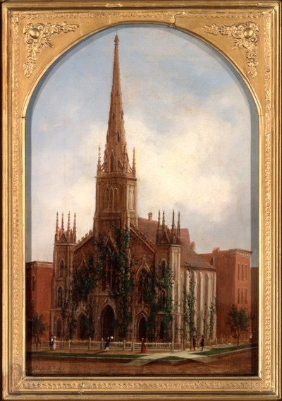 Igreja St. Pauls Universalista antes do incêndio de 1871, c.1872 de Daniel Folger Bigelow