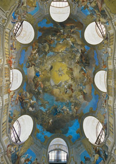 Cúpula da Biblioteca do Tribunal, atual Biblioteca Nacional Austríaca (fresco) de Daniel Gran