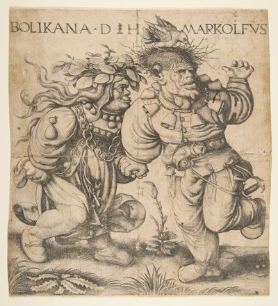 Bolinka e Marcolfus, final do século XV e início do século XVI. de Daniel Hopfer