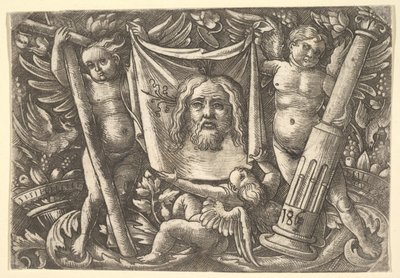 O Sudário Realizado por Dois Anjos, ca. 1515 de Daniel Hopfer