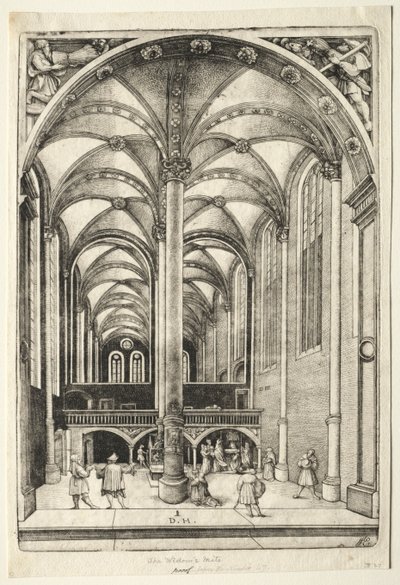 Vista no interior do St. Catherines chruch em Augsburg. de Daniel Hopfer