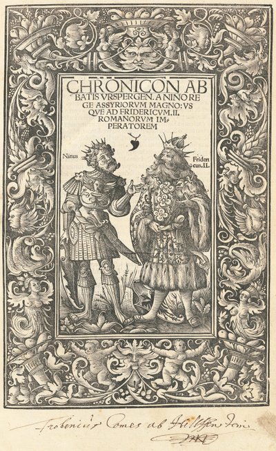 A Crônica do Abade Urspergen de Daniel Hopfer and Burchardus Biberacensis, Provost of Ursperg