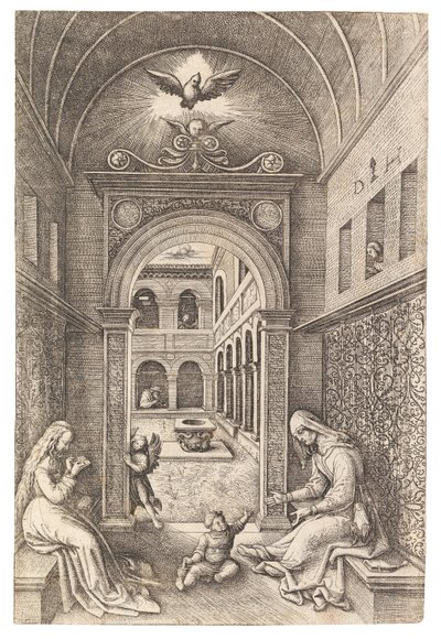 A Virgem e o Menino com Santa Ana, c. 1500. de Daniel Hopfer the Elder