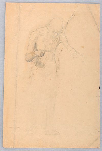 Desenho, Homem barbudo de pé, 1852 de Daniel Huntington