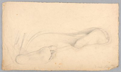 Desenho, Parte inferior de um par de pés, 1840 de Daniel Huntington