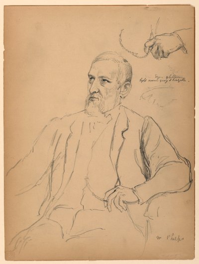 Desenho, John Jay Phelps sentado, S, 1863 de Daniel Huntington