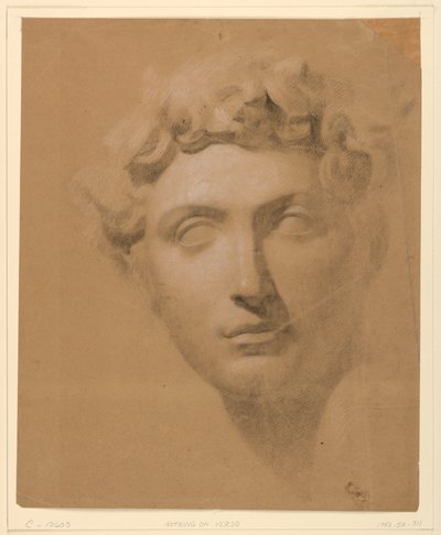 Desenho, Cabeça masculina de um gesso, 1840 de Daniel Huntington