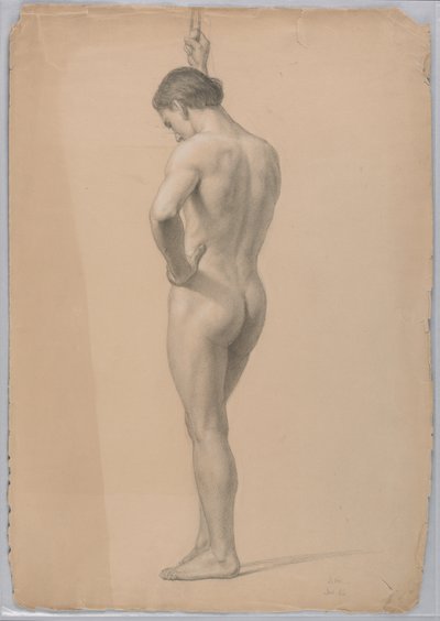 Desenho, Nu masculino em pé, novembro de 1866 de Daniel Huntington