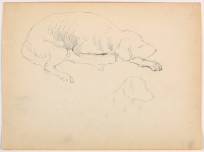 Desenho, Milo (um ponteiro), dois estudos, ca. 1862 de Daniel Huntington