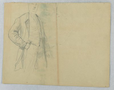 Desenho, Sr. Samuel Ward Sr., de pé com a mão no bolso, 1880 de Daniel Huntington