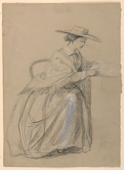 Desenho, Sra. Sheppard Gandy sentada, 1859 de Daniel Huntington