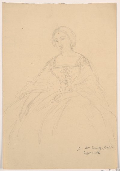 Desenho, Sra. Sheppard Gandy sentada; Verso: Esboço de linhas, 1859 de Daniel Huntington