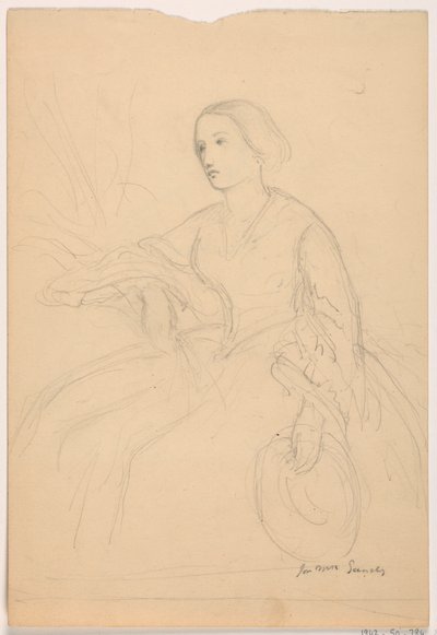 Desenho, Sra. Sheppard Gandy sentada; verso: Sra. Sheppard Gandy sentada, 1859 de Daniel Huntington