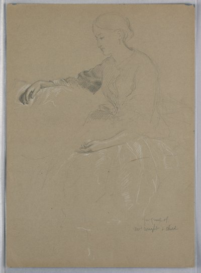 Desenho, Sra. William Wright e criança, 1857 de Daniel Huntington