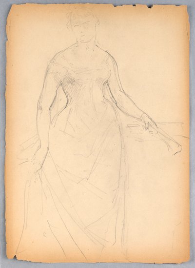 Desenho, Esboço para um retrato de Bella Worsham, 1878 de Daniel Huntington