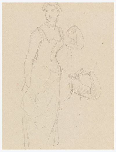 Desenho, Esboço para um retrato de Bella Worsham, 1878 de Daniel Huntington