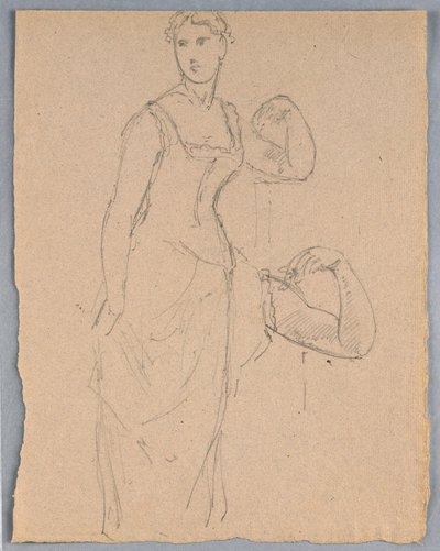 Desenho, Esboço para um retrato de Bella Worsham, 1878 de Daniel Huntington