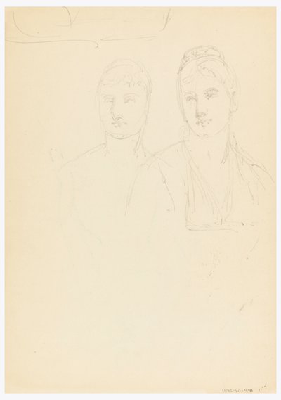 Desenho, Esboço para um retrato de Bella Worsham, 1878 de Daniel Huntington