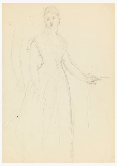 Desenho, Esboço para um retrato de Bella Worsham, 1878 de Daniel Huntington