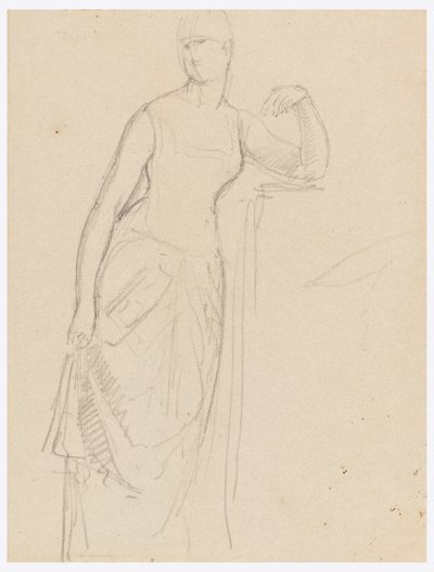 Desenho, Esboço para um retrato da Sra. Bella Worsham, 1878 de Daniel Huntington