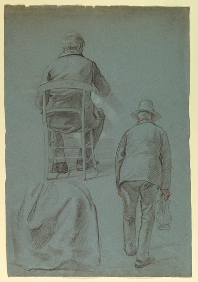 Desenho, saia drapeada para a Sra. Sheppard Gandy, 1859 de Daniel Huntington