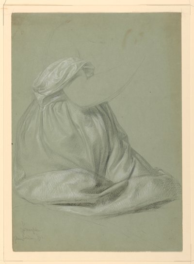 Desenho, Estudo para "A Madalena", D, 19 de novembro de 1852 de Daniel Huntington