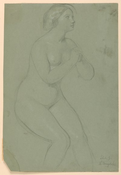 Desenho, Estudo para "A Madalena", F, 1852 de Daniel Huntington