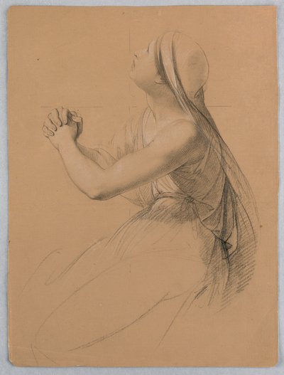 Desenho, Estudo para "Comunhão de t, 1844 de Daniel Huntington