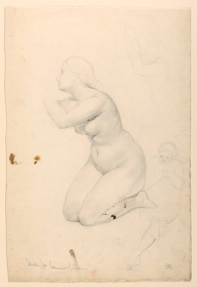 Desenho, Estudo para a "Comunhão dos Doentes", 1844-45 de Daniel Huntington