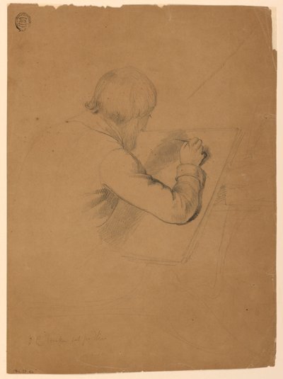 Desenho, Estudo para a "Comunhão dos Doentes", 1844-45 de Daniel Huntington