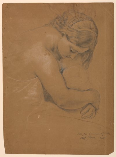 Desenho, Estudo para a "Comunhão dos Doentes", 1845 de Daniel Huntington