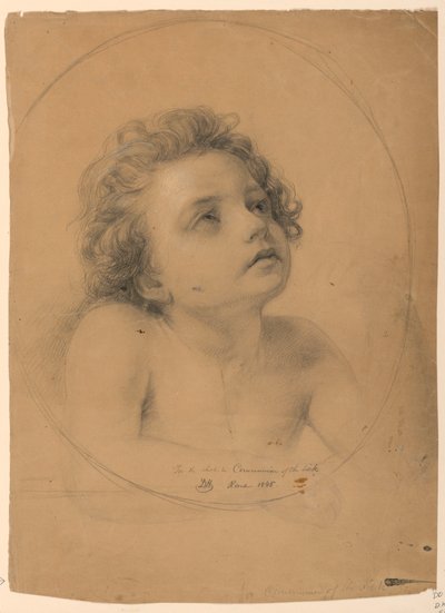 Desenho, Estudo para a "Comunhão dos Doentes", 1845 de Daniel Huntington