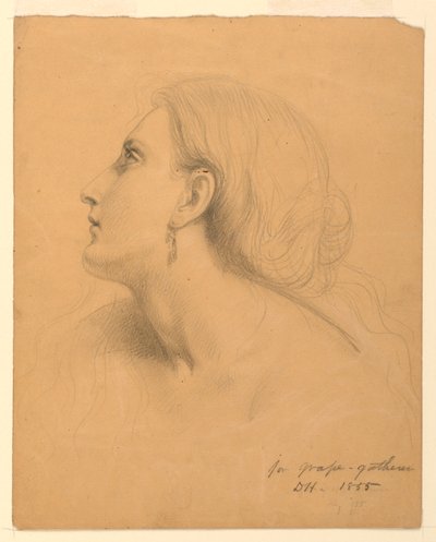 Desenho, Estudo para "Vindimadores", julho de 1855 de Daniel Huntington