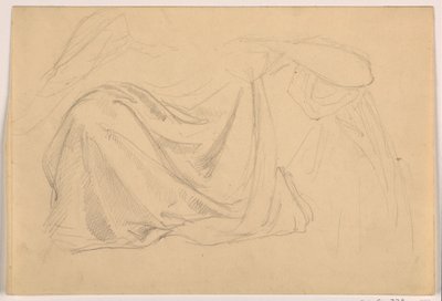 Desenho, Estudo para "Justiça e Paz:, Drapeado, 1878-86 de Daniel Huntington