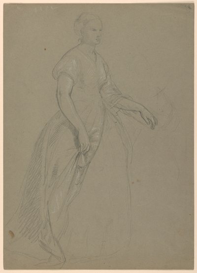 Desenho, Estudo para "Receção a Martha Washington", 1860 de Daniel Huntington
