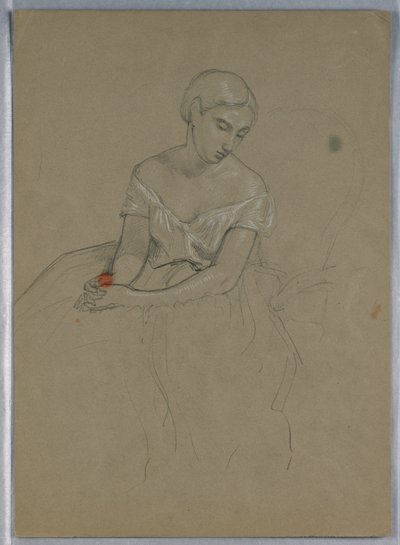 Desenho, Estudo para "Receção a Martha Washington", 1860 de Daniel Huntington