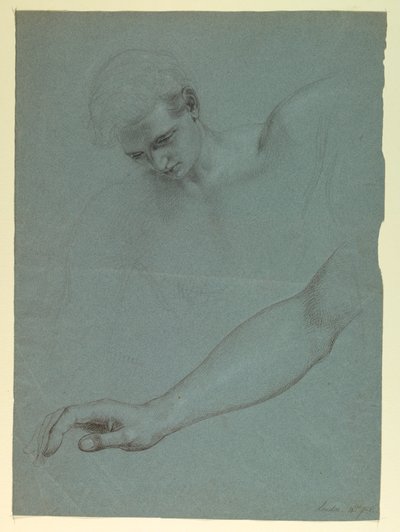 Desenho, Estudo para "O Sonho de Mercy", 1857-58 de Daniel Huntington