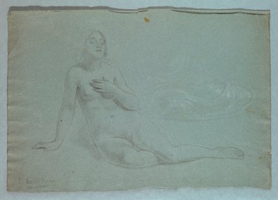 Desenho, Estudo para "O Sonho de Mercy", 1857 de Daniel Huntington
