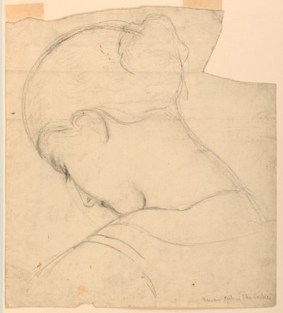 Desenho, Estudo para "Rapariga Romana", Cabeça de Mulher, 1841 de Daniel Huntington