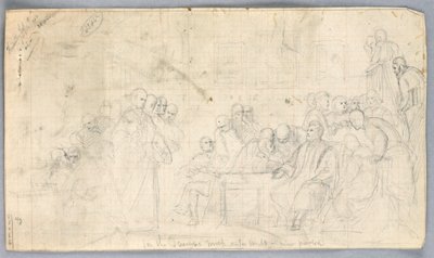 Desenho, Estudo para "Grupo Científico", 1858 de Daniel Huntington