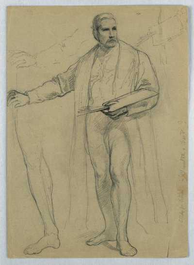 Desenho, Estudo para "Titian Showing", 1866 de Daniel Huntington