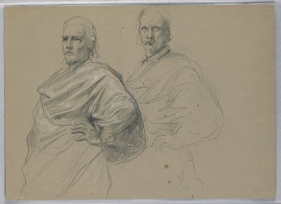 Desenho, Estudo para "Titian Showing", 1871-72 de Daniel Huntington