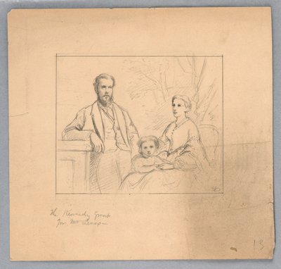 Desenho, Estudo para "Titian Showing", 1872 de Daniel Huntington