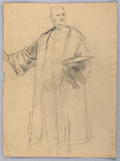 Desenho, Estudo para "Titian Showing", 1872 de Daniel Huntington