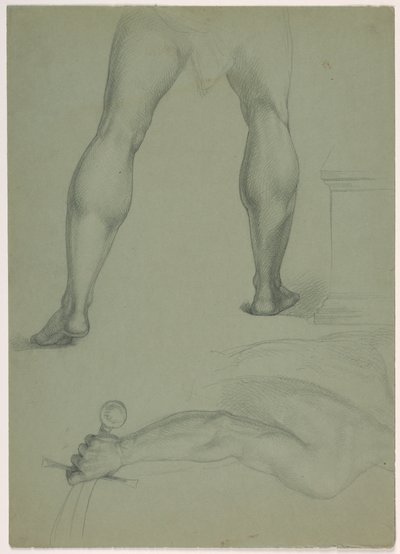 Desenho, Dois Estudos Anatómicos, ca. 1850 de Daniel Huntington