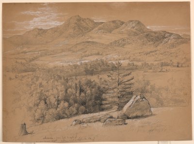 Desenho, Vista do Monte Chocorua, da colina à direita da Albany Road, 12 de setembro de 1854 de Daniel Huntington